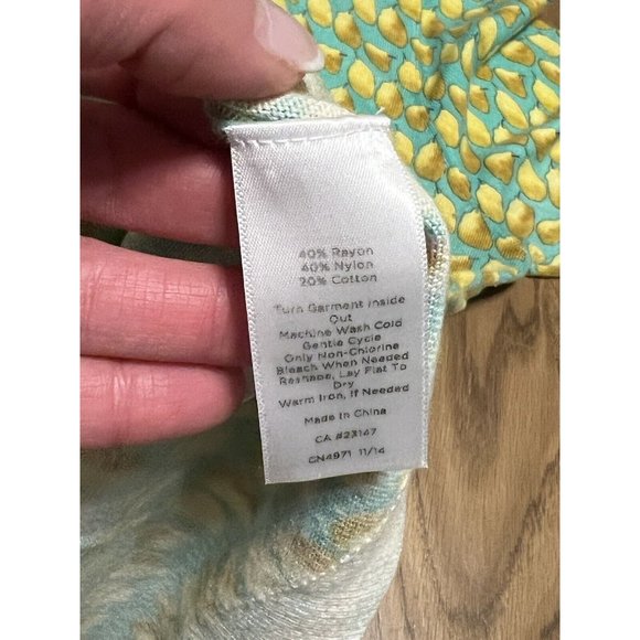 Talbots Women's Aqua Pear Novelty‎ Print Scoop Neck Sweater Size 1X-Lightweight - Picture 9 of 11